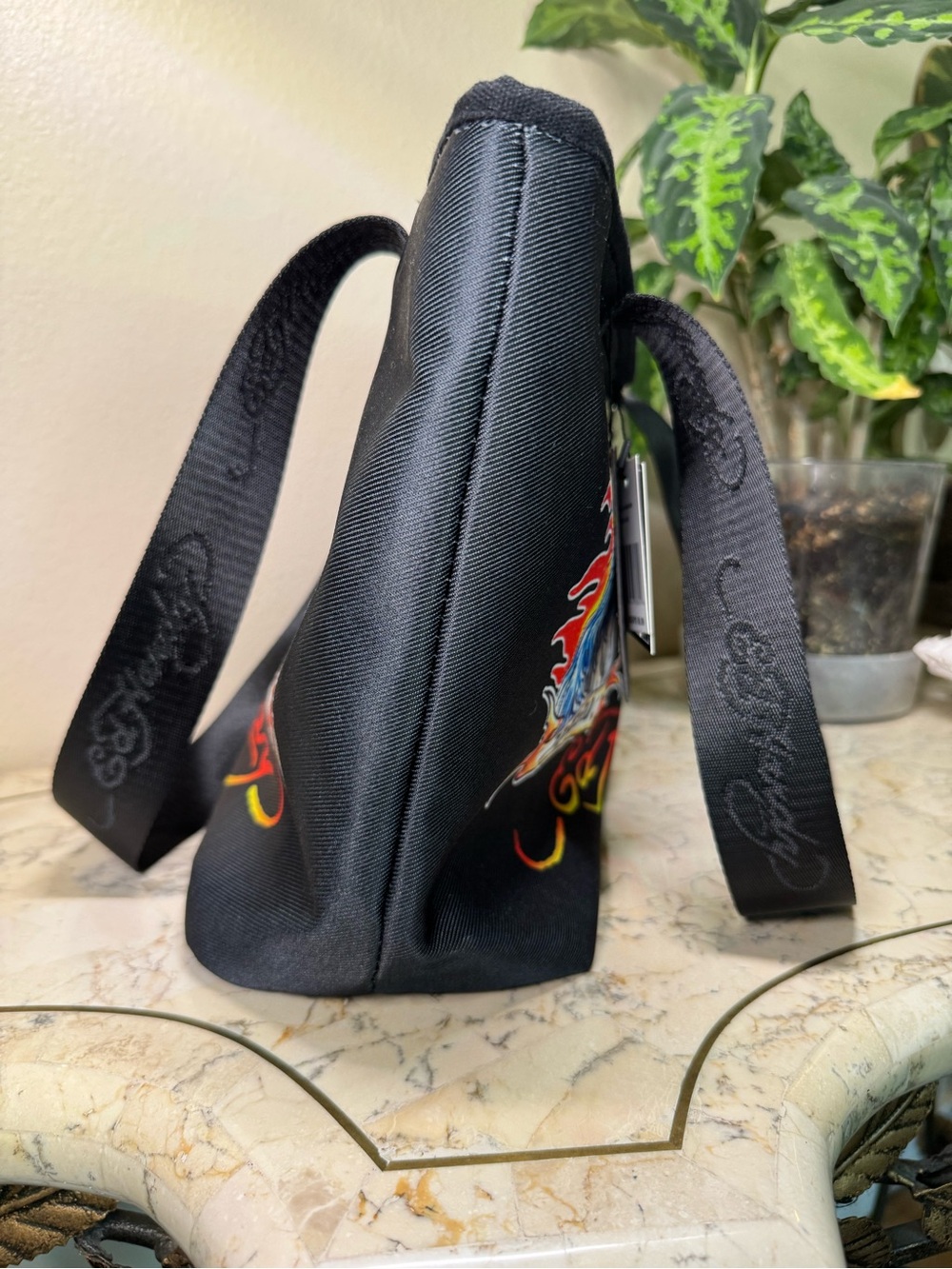 Ed Hardy Black Duffel with Horse Graphics - Picture 9 of 12